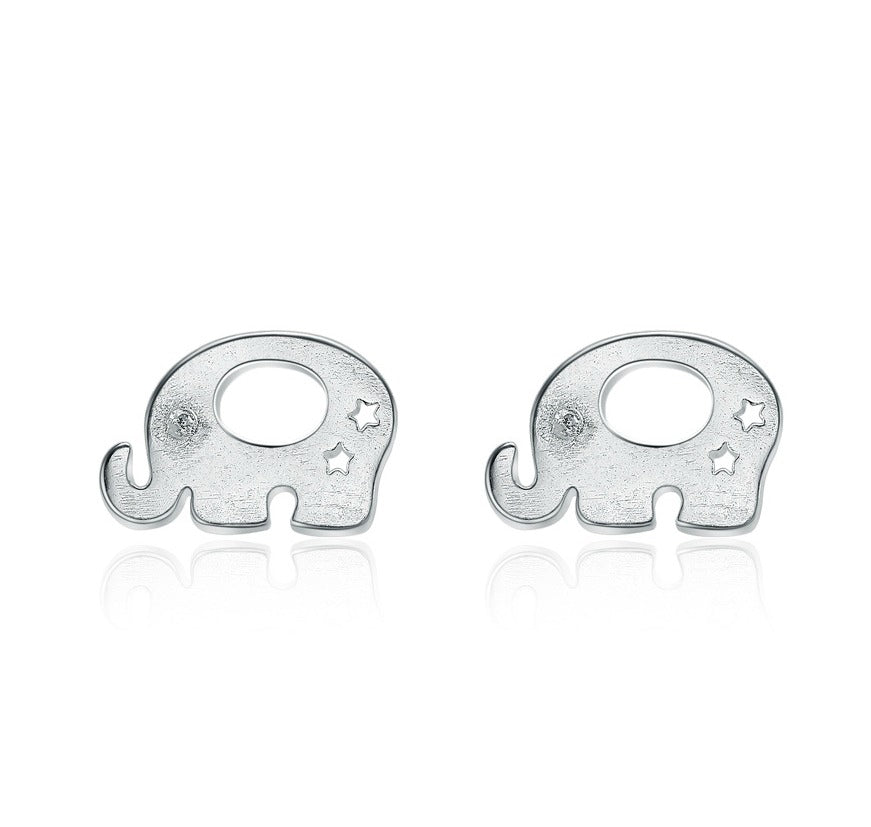Children's Earrings:  Sterling Silver Elephants