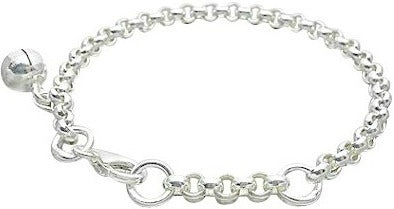 Baby Bracelets:  Sterling silver Rolo Bracelets with Single Bell