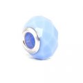 Children's Beads:  Blue, Faceted, Lampwork, European Style Beads with Silver Plated Core
