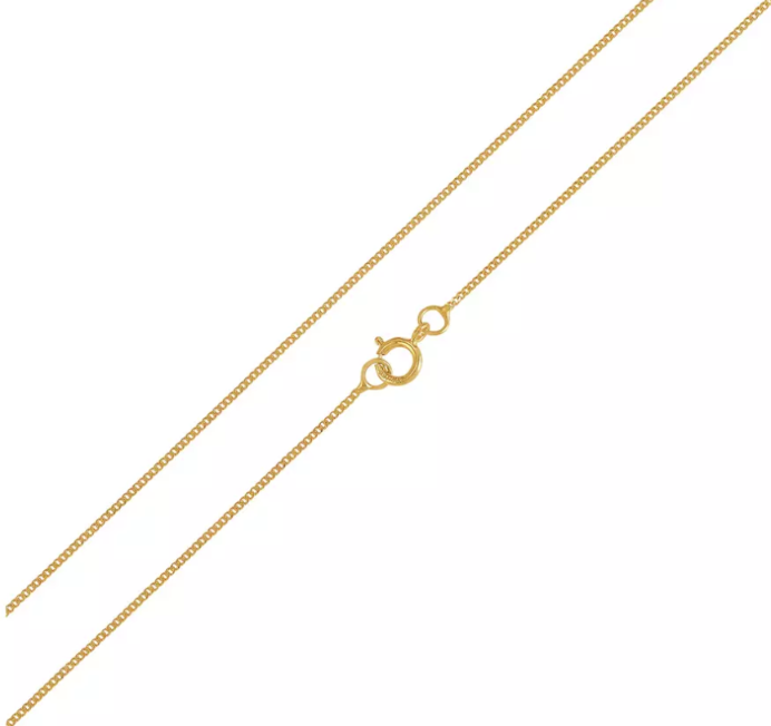 Children's and Teens' Chains:  9k Gold Curb Chain in 16" (40cm)