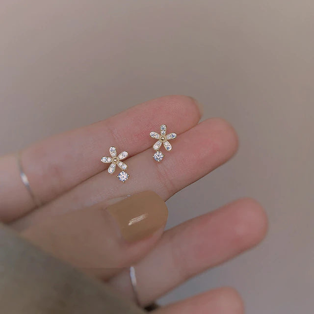Children's Earrings:  Fairy Kisses Earrings with Push Backs - Sparkle Flower