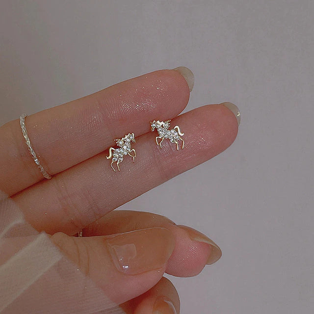 Children's Earrings:  Fairy Kisses Earrings with Push Backs - Sparkle Unicorns