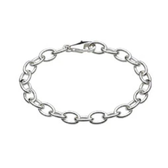 Children's, Teens' and Mothers' Bracelets:  Silver Plated Chunky Charm Bracelet - Half Price - Last One in Stock!