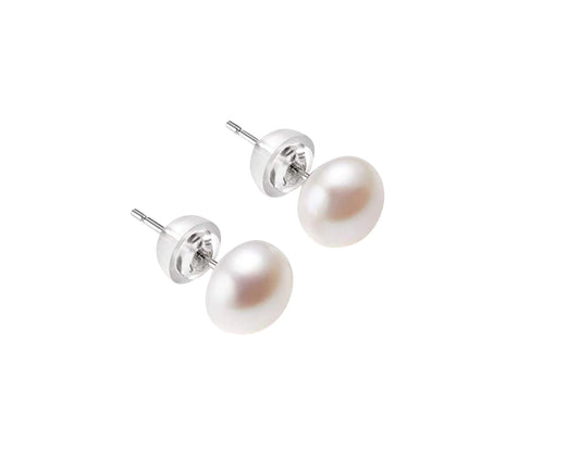 Children's Teens' and Mothers' Earrings:  Sterling Silver, Cultured, Freshwater Pearl Earrings 4mm with Gift Box