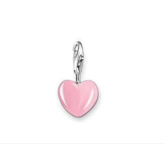 Children's Charms:  Sterling Silver Pink Heart Charms