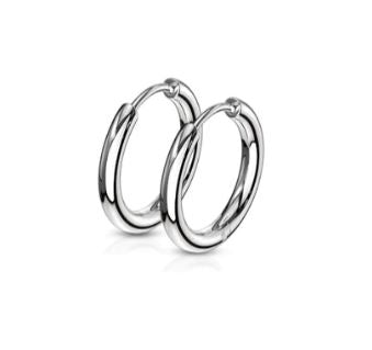 Children's, Teens and Mothers' Earrings:  Surgical Steel Hoops 15mm