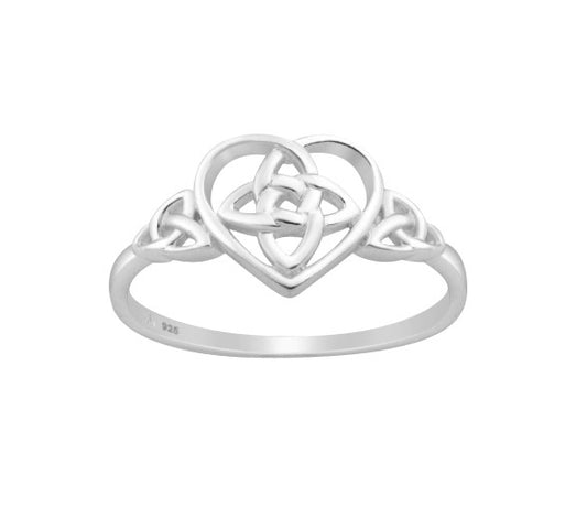 Children's Rings:  Sterling Silver Celtic Heart Rings, Size 6 with Gift Box