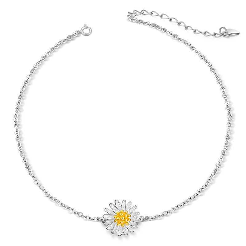 Children's Gift Set:  Sterling Silver Daisy Necklace, Earrings, Adjustable Ring and Bracelet Set with Gift Box