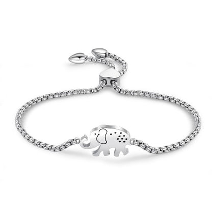 Elephant bracelet - Surgical Steel Adjustable Bolo Charm with adorable elephant design and adjustable closure.