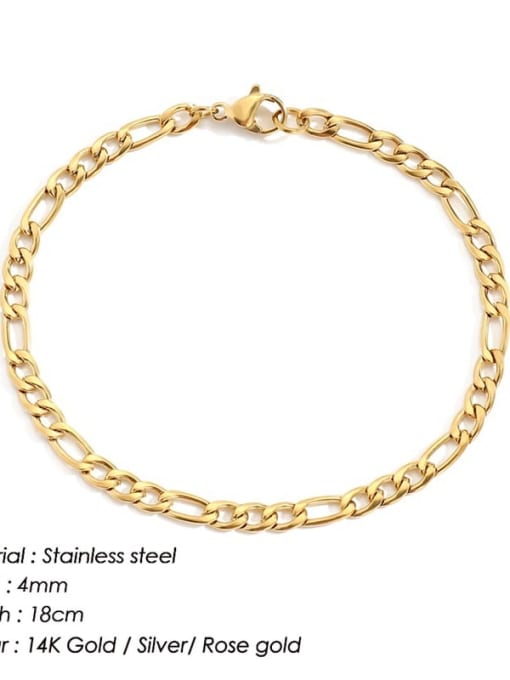 Children's Anklets/Bracelets:  Surgical Steel, 14k Gold IP, Figaro Anklet/Bracelet 18cm