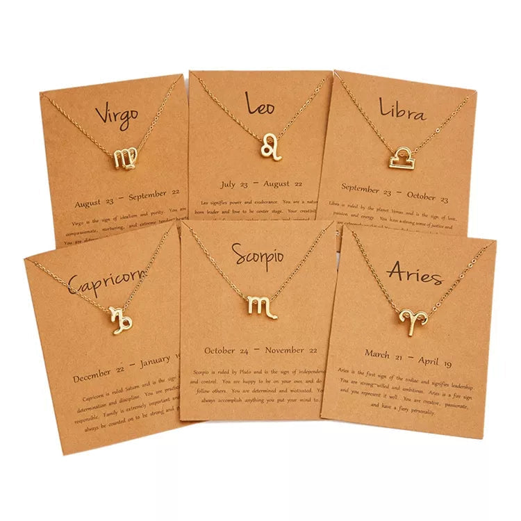 Children's Necklaces:  Steel with Gold IP Birthday Gift Zodiac Necklaces - Leo