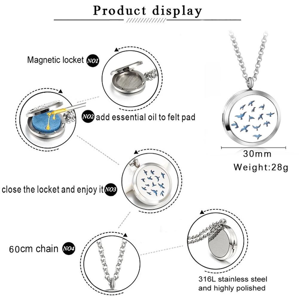 Children's, Teens' and Mothers' Diffuser Lockets:  Surgical Steel Bird Design Diffuser Lockets for Essential Oils with Gift Box ALL DIFFUSER LOCKETS 50% OFF FOR JUNE 2023