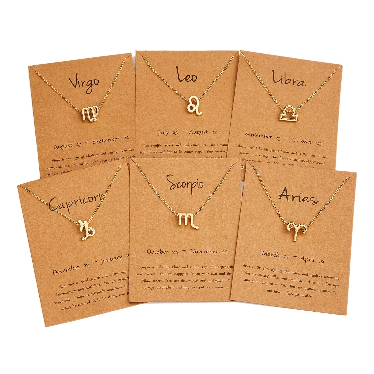 Children's Necklaces:  Steel with Gold IP Birthday Gift Zodiac Necklaces - Pisces