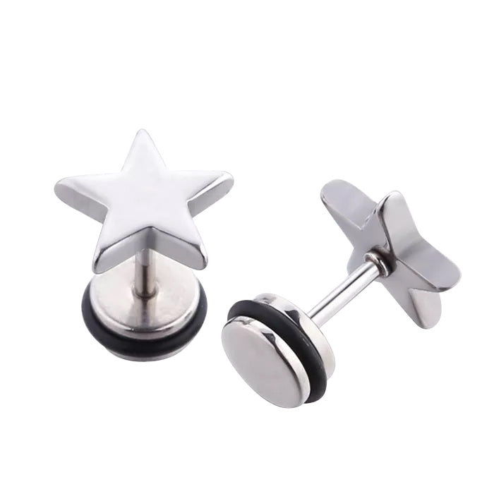 Children's Earrings:  Surgical Steel Simple Stars with Easy Grip Screw Backs