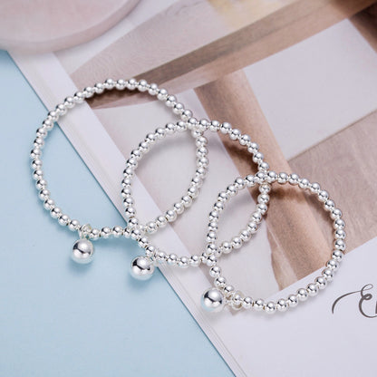 Baby Bracelets:  Small Sterling Silver Ball Bracelet 13cm, with Ball Charm and Gift Box