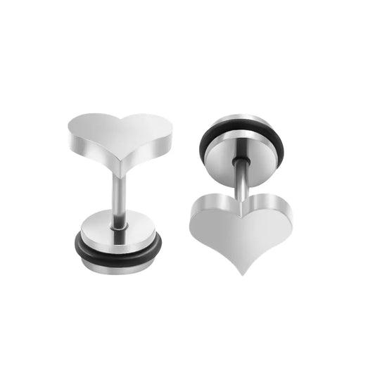 Children's Earrings:  Surgical Steel Simple Hearts with Easy Grip Screw Backs
