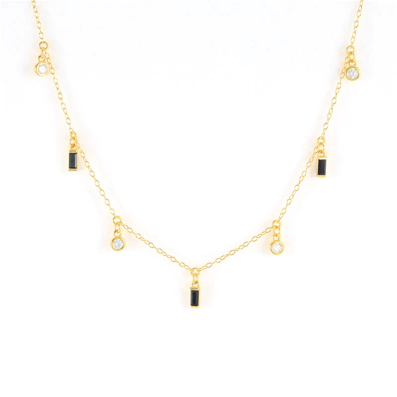 Children's and Teens' Necklaces:  14k Gold over Sterling Silver with Clear  CZ Dangles