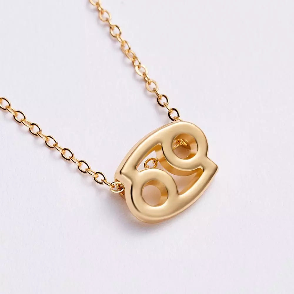 Children's Necklaces:  Steel with Gold IP Birthday Gift Zodiac Necklaces - Aquarius
