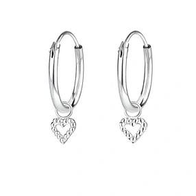 Children's Earrings:  14k Gold Over Sterling Silver 12mm Sleepers with Open Hearts
