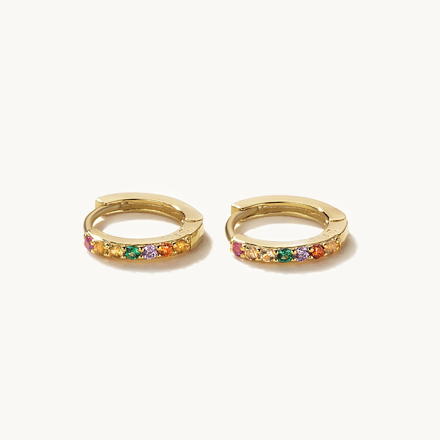Baby Earrings:  14k Gold over Sterling Silver Huggie Hoops 3 Months to Age 5