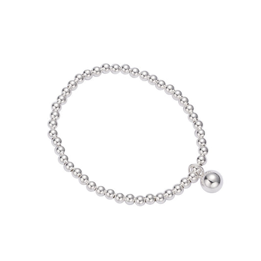 Children's Bracelets:  Sterling Silver Ball Bracelet 14cm, with Ball Charm and Gift Box Age 2 - 6+