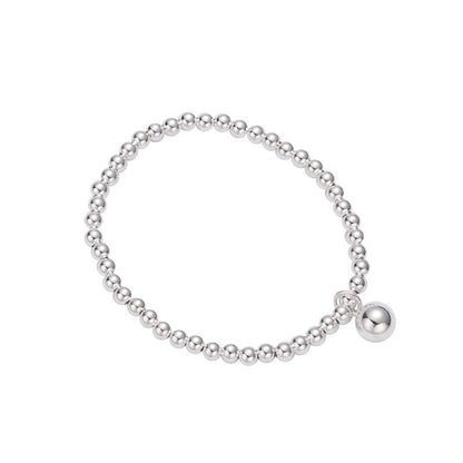 Children's Bracelets:  Medium Sterling Silver Ball Bracelet 14cm, with Ball Charm and Gift Box Age 2 - 6+