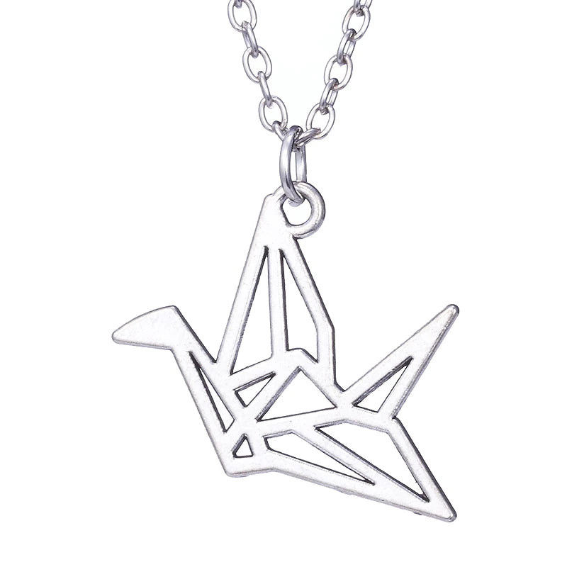 Children's Necklaces:  Surgical Steel Origami Bird on 16" (40cm) Chain HALF PRICE for limited time