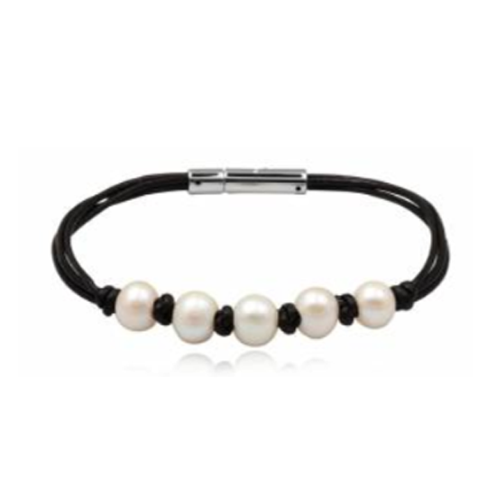 Children's, Teens' and Mothers' Bracelets:  Leather and Freshwater Pearls