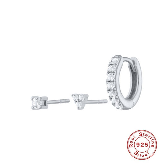 Baby and Children's Earrings:  Sterling Silver Premium Mix 'n Match Set of 3 Earrings