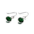 Mothers' and Teens' Earrings:  Titanium Emerald CZ Hook Earrings
