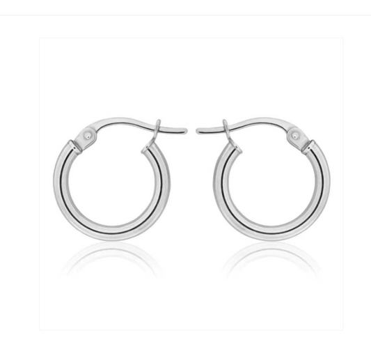 Children's and Teens'  Earrings:  Surgical Steel 15mm Hoops