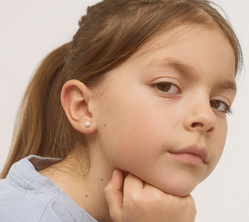 Children's Earrings:  14k Gold Freshwater Cultured Pearl Screw Back Earrings 4mm with Gift Box