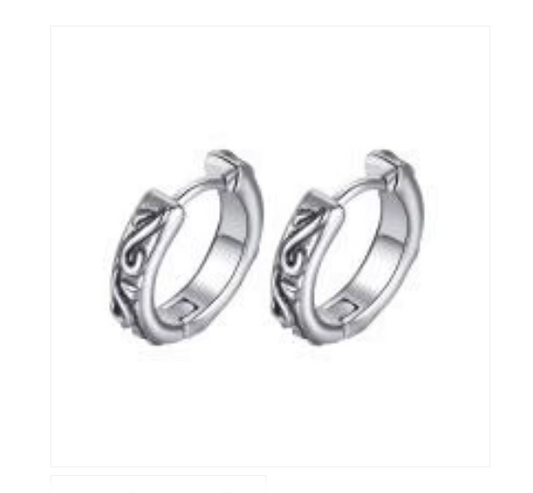 Children's and Teens' Earrings:  Surgical Steel Punky/Hip Hop Huggies