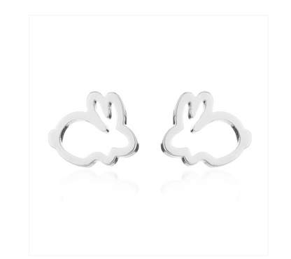 Baby and Children's Earrings: Surgical Steel Open Bunny Rabbits