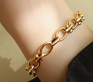 Children's, Teens' and Mothers' Bracelets:  Titanium with Gold IP, Chunky Bracelets with Gift Box