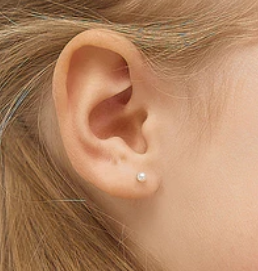 Children's Earrings:  14k Gold  Pearl Screw Back Earrings 4mm with Gift Box
