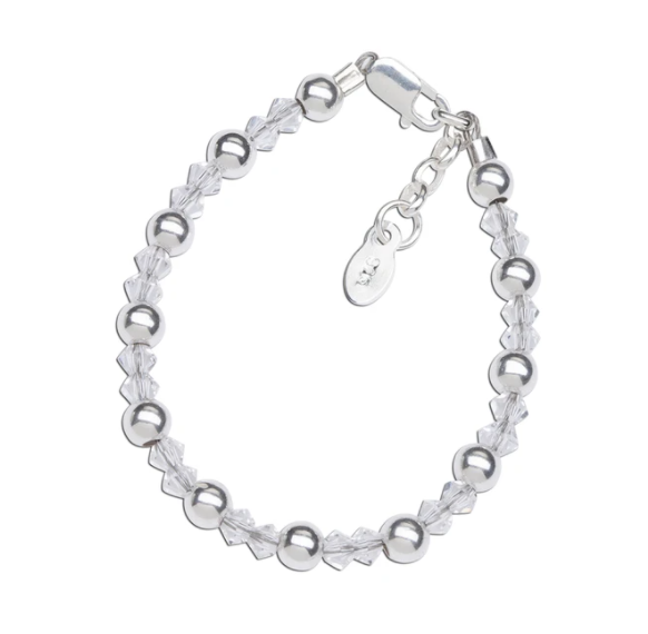 Baby Bracelets:  Sterling Silver, Swarovski Crystals, Newborn - 18 Months