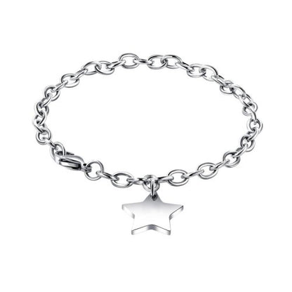 Children's bracelets: Hypoallergenic surgical steel star bracelet for kids with adjustable design.