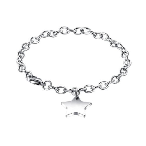 Children's bracelets: Hypoallergenic surgical steel star bracelet for kids with adjustable design.