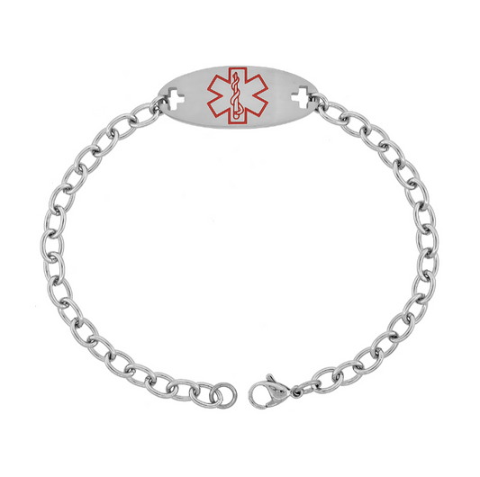 Children's bracelets: Surgical steel medical alert bracelet with insulin symbol for kids