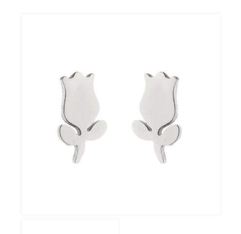 Baby and Children's Earrings:  Surgical Steel Tulip Earrings