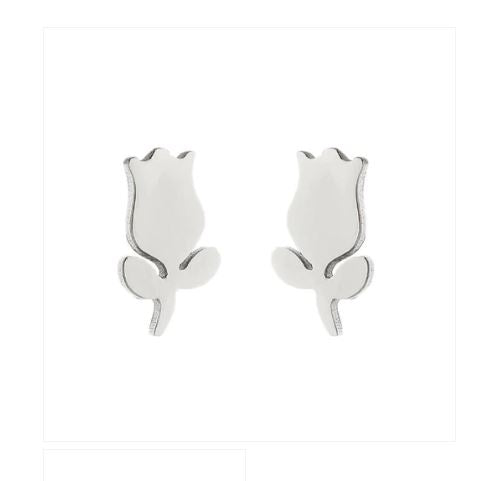 Baby and Children's Earrings:  Surgical Steel Gold IP Tulip Earrings