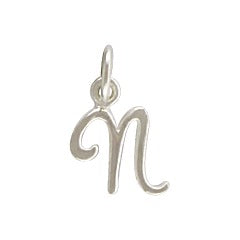 Baby and Children's Necklaces:  Sterling Silver Initial "N"