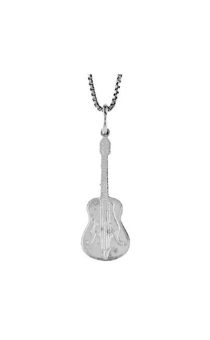 Children's Necklaces:  Sterling Silver Acoustic Guitar Necklaces
