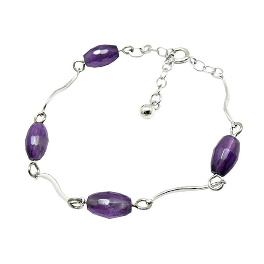 Children's Bracelets:  Elegant Sterling Silver with Amethyst CZ Bracelets