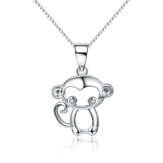 Children's Necklaces:  Sterling Silver Cheeky Monkeys on 14" Sterling Silver Chain