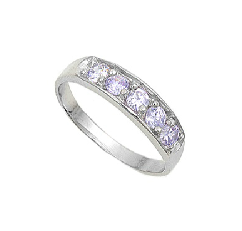 Baby and Children's Rings:  Premium Sterling Silver Baby and Children's Lavender CZ Rings in sizes 1 - 6