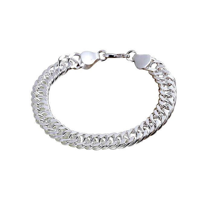 Baby Bracelets:  Sterling Silver Chunky Flat Cuban Curb Baby Bracelets with a "twist" with Gift Box