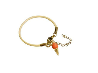 Children's Bracelets:  White, Woven Leather Bracelets