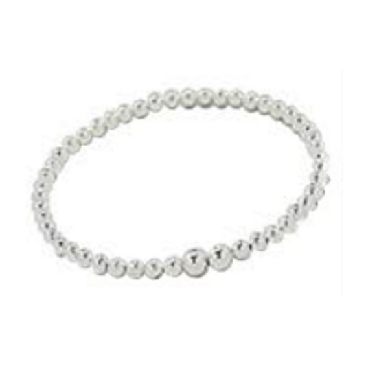 Children's Bracelets:  Sterling Silver 2mm Ball Bracelets Age 1 - 3